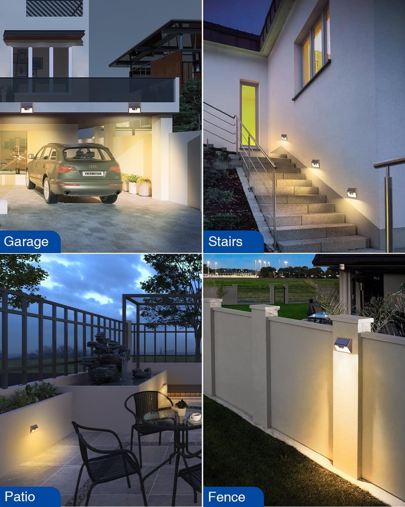 Peasur Solar Lights Outdoor Motion Sensor, 12Pack 140LED Waterproof Solar Powered Fence Lights, 3 Modes Solar Security Wall Lights for Garden Yard Outside(Brown Warm White) - Image 3